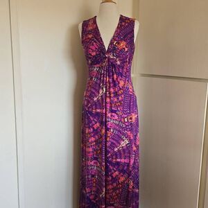per una purple, orange,pink knit maxi dress, nwot, m